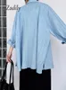 Camicette da donna Zadily Office Lady Full Sleeve Women Folds Shirt Shirt 2024 Spring Up Ladies Blome Sliose Work Tops Tunic Long Tunic