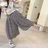 Trousers Girls Pants Striped Loose Dance Pants Trousers 2022 Spring And Summer Wear New Japanese And Korean Sty ChildrenS Clothing L46