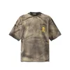 24SSS Summer USA Skull Golden Print Tie Dye T-shirt lavé T-shirt Fashion Men à manches courtes Skateboard Tshirt Femmes Vêtements Coton décontractés Coton T-shirts 0406