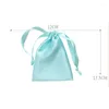 Geschenkwikkeling Simulatie Zijde doek Drawstring Tas Massieve kleur Sieraden Wikkel Wedding Party Candy Chocolates Packaging