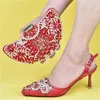 Dress Shoes Women High Heel Decorated With Appliques Party And Bag Sets Italian Matching Bags Quality