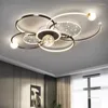 Taklampor modern svart guld vardagsrum ledande ljus smart inomhus dekorativ med fjärrkontroll stilig minimalistisk hall lampa