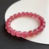 Strand Wholesale Strawberry Quartz Perles de pomme Bracelet perlé en cristal naturel Finement sculpté pour les femmes Lovers Fashion Bijoux