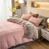 Bedding Sets 2024 Spring Knitted Cotton Flannel Fleece Set Warm Thicken Home Linens Fashion King Size Sheet Modern Duvet Cover 4pcs