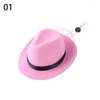 Dog Apparel Funny Western Cowboy Hat Cat Pet Caps Scarf Fashion Small Medium Gentleman Po Prop Party Headwear Supplies