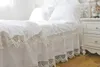 Bedding Sets Cotton Pure White Embroidered Lace Korean Princess Set Bedspread Pillowcase