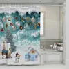 Duş perdeleri kardan adam perde bölme kalınlaşmış banyo Noel dekorasyon kampı açık