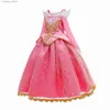 Vestidos de menina garotas Halloween Beauty Aurora Princess Dress Long Seves Robe de renda para crianças lindas carnaval de Natal