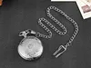 Pocket Watches Antique Hollow Gears Silver Mechanical Pocket es Men Vintage Steampunk Fob Clock Male Necklace With Chain 2023 L240402