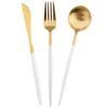 Forks Flatware Western Stainless Steel Cutlery Kit Tablewareポータブルスプーンディナーウェア