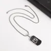 Collane a ciondolo classiche Classico Simple Nero in acciaio inossidabile Eye di Horus Dog Tag collana per uomini Donne Simbolo egiziano Amuleto Gioielli