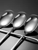 Spoons WORTHBUY 304 Stainless Steel Coffee Spoon Round Head Korean Style Honey Dessert Gift Mixing