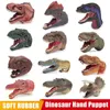 Jurassic Dinosaur World T Rex Carnotaurus Velociraptor Hand Puppet Figuras Simulação Tubarão Dolphin Lion Soft Rubber Kids Toys 240328