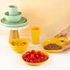 Plates 16pcs Black PP Wheat Straw Dinnerware Set Eco-friendly Safety Cups Bowels Home Party Tableware Outdoor Camp Gift