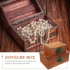 Tazones 2 PCS Decorative Jewelry Case Collar Collar Tesoro de madera Tesoro Vintage Contenedor