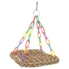 Andra fågelförsörjningar Straw Woven Swing Parrot Cage Hanging Plaything for Parakes cockatiels