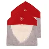 Chaves de cadeira Conjunto de Natal de 2 capa de chapéu de Papai Noel Back Slipcovers para Decoração de festa de férias em sala de jantar em casa