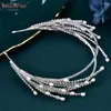 Haarclips yolapan Strass Tiara für Hochzeit Brautkristall Perlen Stirnband handgefertigtes Schmuck Dekoration Braut Kopfzubehör HP605