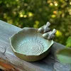 Other Bird Supplies 2024 Feeder Yard Ceramic Birth Baths Garden Decor Aquarium Retro Finish Tray