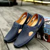 Zapatos casuales de moda de la marca de moda para hombres de cuero de lujo a medias conducción cómoda