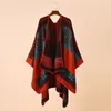 Halsdukar Autumn Winter Wraps europeisk amerikansk stil Färgglada checker Mönster Herringbone Imitation Cashmere Warm Shawl Scarf