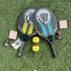 1 set Professional Beach Tennis Raquet engrosamiento de las raquetas del padel de alta elasticidad Fibra de carbono 240401