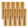 Bouteilles de rangement rouleau bambou rouleau vide sur bouteille avec 10 pcs rechargeables réutilisables pour les huiles essentielles