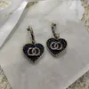 Nouvelle mode denim en émail émail amour boucles d'oreilles en charme