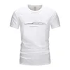 Мужские футболки 2024 Новая мужская обычная футболка с короткими рукавами с автомобильным принтом.