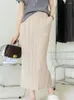 Röcke Miyake plissierte hohe Taillenrock Frauen Frühling Sommer 2024 Koreanische Mode gerade Wickel-Hip-Tasche All-Match A-Line