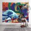 Гобеленцы Японская гобелена стена искусство висят животные морские волны кои декор кои