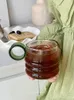 Fonsh di bicchieri da vino 9527 tazza di caffè latte in stile coreano alta temperatura con manico in vetro bere americano