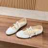 Designer Shoe Ballet Flat Dress Shoes Luxury Sexy Trainer Buckle The Metal Sheet Casual Canvas Shoes Ballerina Walk Outdoor Shoes Loafer Lady Gift