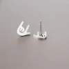 Stud Earrings 1Pair Palm Earring Minimalistic I LOVE YOU Sign Stainless Steel Studs Fashion Ear Jewelry For Women Girls