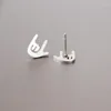 Boucles d'oreilles 1 Palme Palme Ministance minimaliste I Love You Sign Sign Studs en acier inoxydable Bijoux de mode d'oreille pour les filles