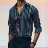 Mens Dress Shirts Casual Striped Plaid Lines Are Soft And Comfortable 2024 Spring Summer Button Fashion Design