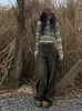 Frauen Jeans amerikanische weibliche Weitbeinhose Hight Taille Casual Retro Schlähne Herbst Übergroße Frau Baggy Long Street Hosen