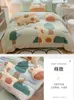 Bedding Sets Winter 4pcs lençol plano conjunto macio de desenho animado de coral lã de lã de lã de lã de lã de capa de capa para colabor