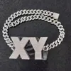 Blues RTS Hip Hop Jewelry S925 STERLING Silver 12 mm Link Cuban Chain Miami Collier 3D Collier Custom 3D