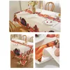 Panno da tavolo Ringraziamento raccolto autunnale tovagliette divertenti tacchini copertina rettangolo di zucca per la cena di Natale