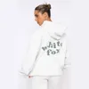 Les survêtements sets deux ensembles en 2 pièces pour femmes à capuche Foxx White Foxx Foxs Fashion Sports Tracks Tracks Sporty Long Maneves Pullover Sweetwear Sportwear Sportwear SweetShirts