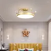 Deckenleuchten goldene Kronkronleuchter Schlafzimmer Lampe Einfache moderne warme Licht Luxus nordisch rosa Prinzessin Kinderzimmer