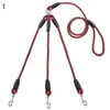 Dog Collars Pet 3 Way Nylon Woven Coupler Traction Leash Small Dogs Walking Leader Haulage Rope