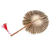 Decorative Figurines 1pcs Eagle Pheasant Feather Circular Fan Craft Peacock Plume Hand Drama Stage Carnival Perform Festival Party