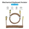 Mice Coiled Cable Mechanical Keyboard Cable Coiled Spring Wire Spiral Plugin Aviator Cables Typec to Usb Connector Aviation Cable