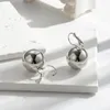 Orecchini a pennagliera in acciaio inossidabile a forma di sfera liscia Orerente per goccia per donne Creative Gold Silver Color Pandent Charm Gift Brincos