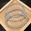 Decoratieve beeldjes 7 mm Natuurlijke aquamarine armband edelsteen kristal reiki genezing fengshui sieraden cadeau 1 stks