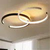 Plafonniers nordiques de style minimaliste lampe à LED créative art double cercle conception de salon salon chambre café