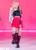 Arbetsklänningar Kpop Girl Group Nightclub DJ Women Stage Costume Strapless Tops Jazz Pole Dance Clothing Ladies Sexig Slit Mini Pleated Kirt