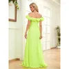 Casual Dresses Women Summer Elegant Off Shoulder Ruffle 2024 Green Birthday Graduaction Evening Party Cocktail Prom Long Maxi Dress 5XL